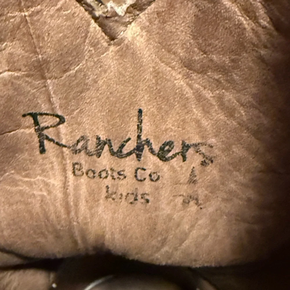 Ranchers Kids Sz 12.5 Original Leather Cowgirl Boots Straight From Texas!
